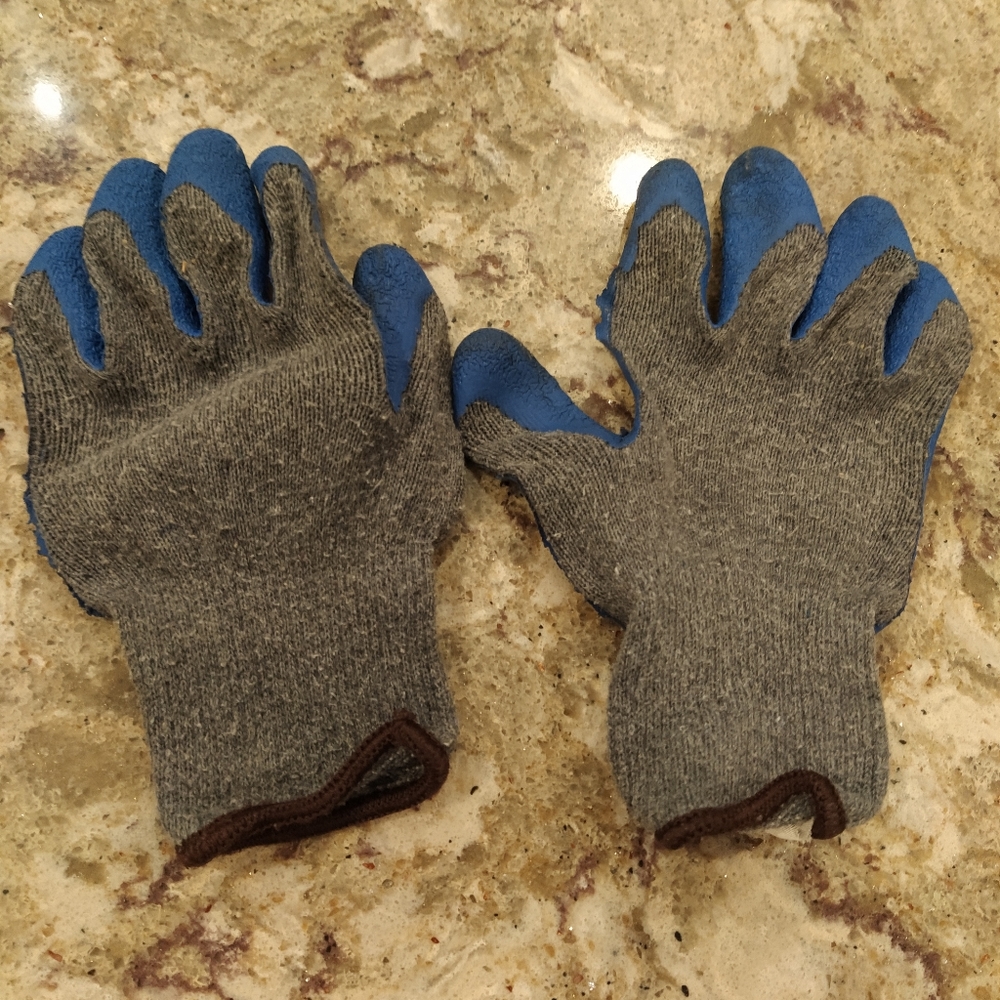 Vintage Work Gloves With Rubber Coating